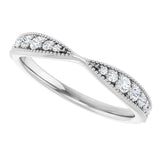 14K White 1/4 CTW Lab-Grown Diamond Contour Band