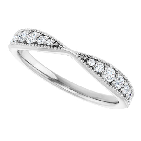 14K White Gold 1/4 CTW Natural Diamond Contour Band
