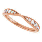 14K Rose 1/4 CTW Natural Diamond Contour Band