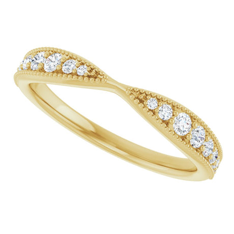 14K Yellow Gold 1/4 CTW Natural Diamond Contour Band