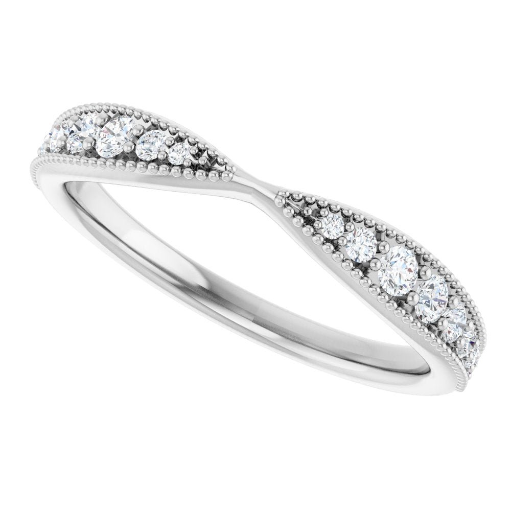 Platinum 1/4 CTW Natural Diamond Contour Band