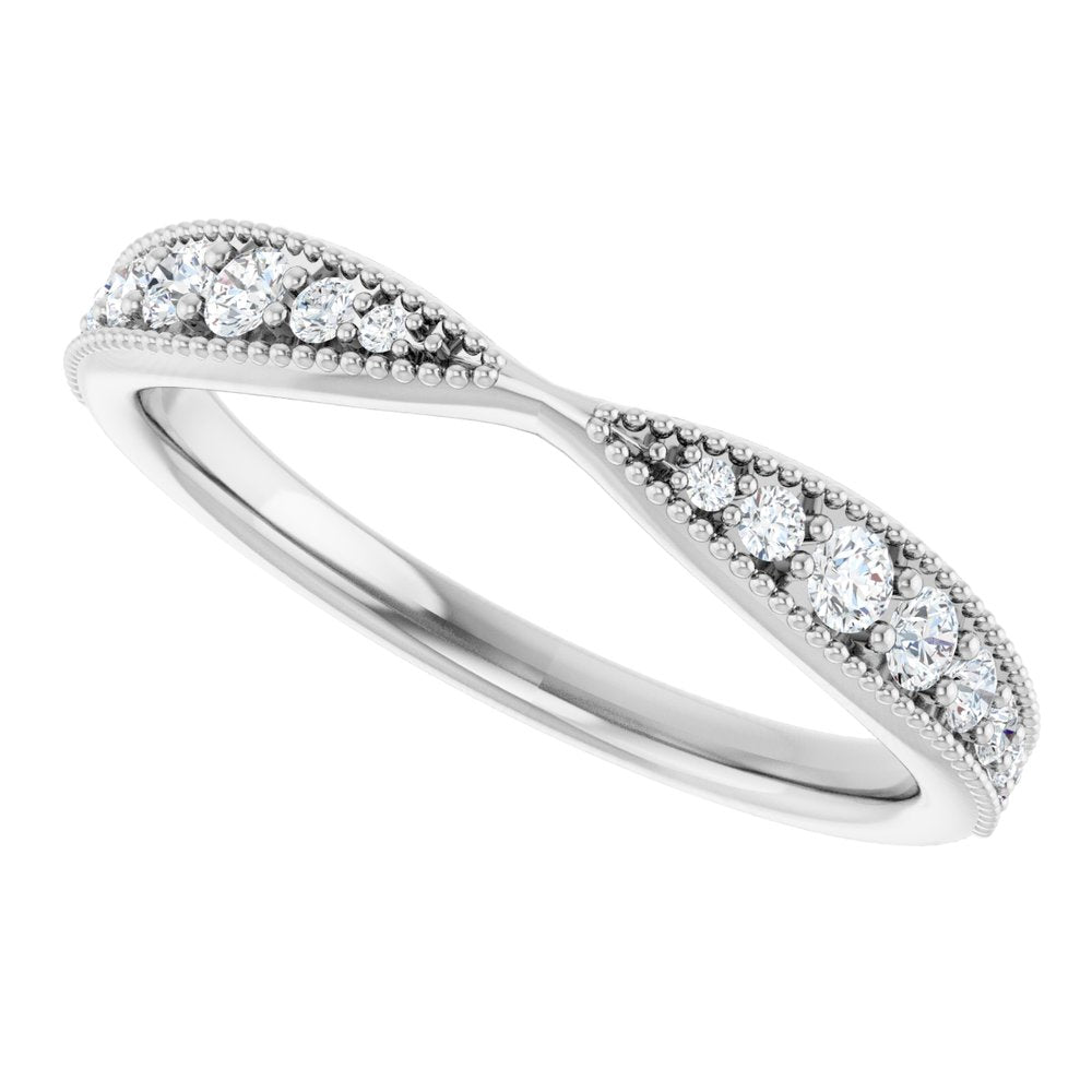 14K White Gold 1/4 CTW Natural Diamond Contour Band