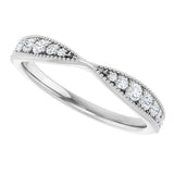 14K White Gold 1/4 CTW Natural Diamond Contour Band