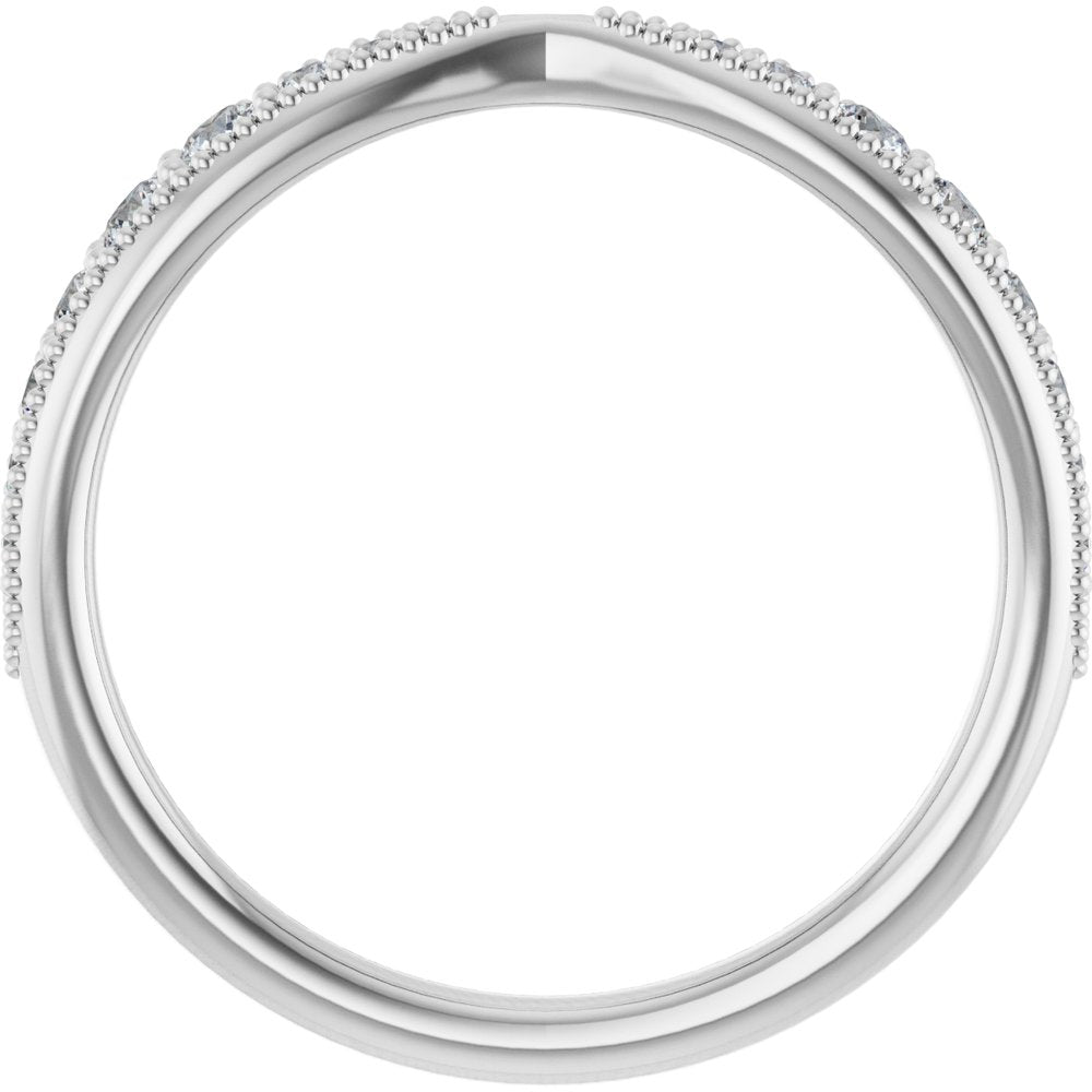 14K White 1/4 CTW Lab-Grown Diamond Contour Band