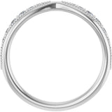 14K White Gold 1/4 CTW Natural Diamond Contour Band