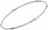 14K White Gold 1/4 CTW Natural Diamond Bezel-Set Bangle 8" Bracelet