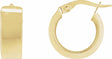 14K Yellow Flat Tube 10 mm Hoop Earrings