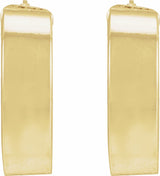 14K Yellow Flat Tube 15 mm Hoop Earrings