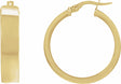 14K Yellow Flat Tube 23 mm Hoop Earrings