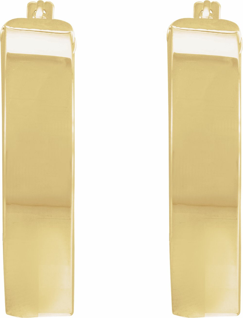 14K Yellow Flat Tube 23 mm Hoop Earrings