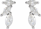 14K White 1/3 CTW Natural Diamond Nature-Inspired Earrings