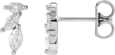 14K White 1/3 CTW Natural Diamond Nature-Inspired Earrings