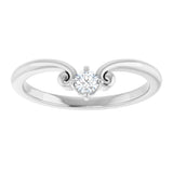 14K White Gold 1/10 CTW Natural Diamond Contour Band