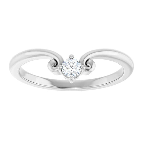 14K White Gold 1/10 CTW Natural Diamond Contour Band