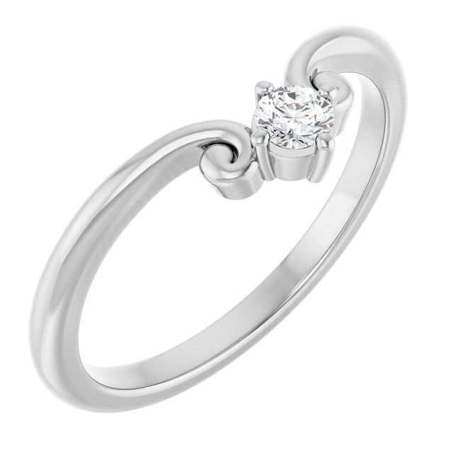 14K White Gold 1/10 CTW Natural Diamond Contour Band