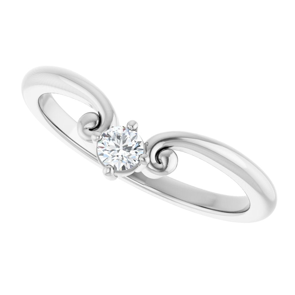 14K White Gold 1/10 CTW Natural Diamond Contour Band
