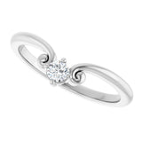 14K White Gold 1/10 CTW Natural Diamond Contour Band