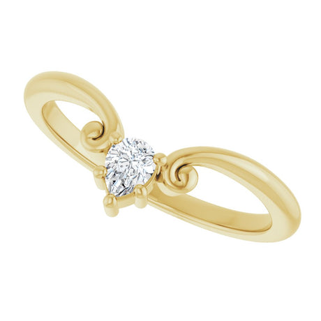 14K Yellow Gold 1/6 CTW Lab-Grown Diamond Contour Band