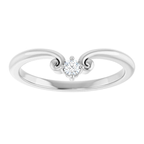 14K White Gold .06 CTW Natural Diamond Contour Band
