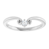 14K White Gold .06 CTW Natural Diamond Contour Band