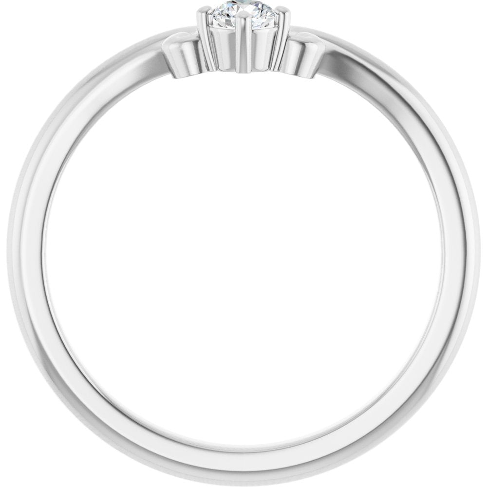 14K White Gold 1/10 CTW Natural Diamond Contour Band
