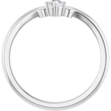 14K White Gold 1/10 CTW Natural Diamond Contour Band