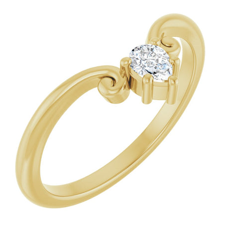 14K Yellow Gold 1/6 CTW Lab-Grown Diamond Contour Band