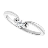 14K White Gold .06 CTW Natural Diamond Contour Band