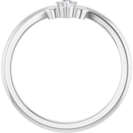 14K White Gold .06 CTW Natural Diamond Contour Band