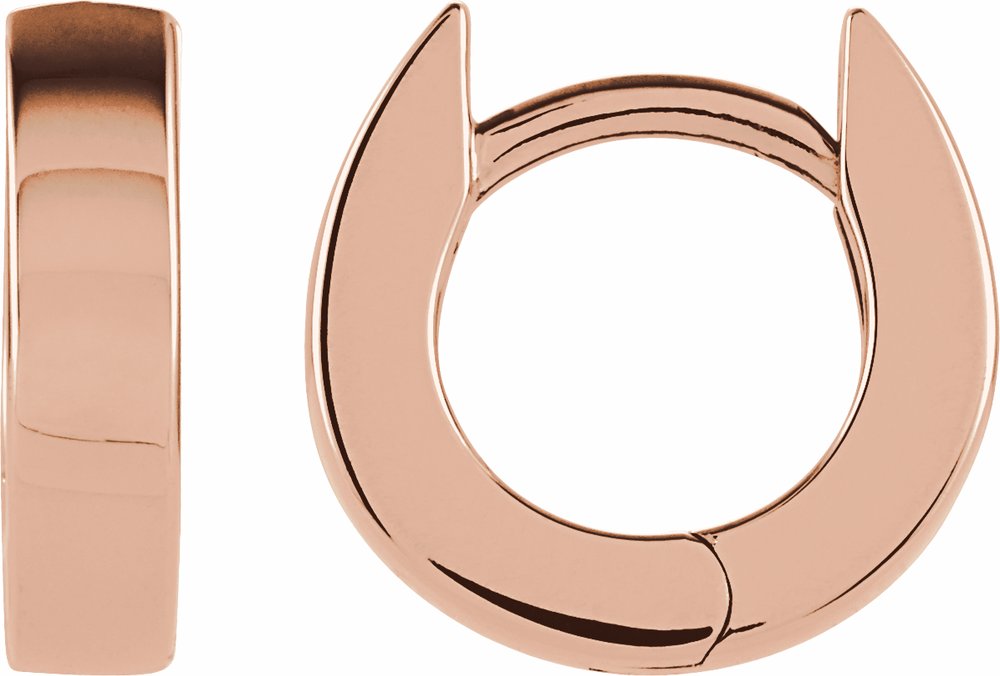14K Rose Gold Hinged 10.2 mm Hoop Earrings