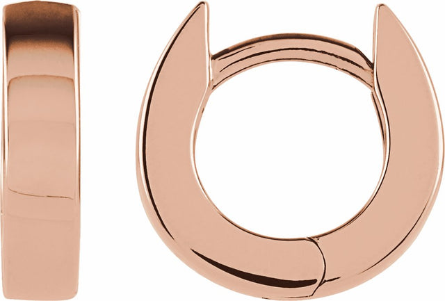 14K Rose Gold Hinged 10.2 mm Hoop Earrings