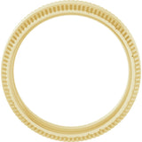 14K Yellow 6 mm Beveled-Edge Grooved Comfort-Fit Half Round Band