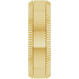 14K Yellow Gold 6 mm Beveled-Edge Grooved Comfort-Fit Half Round Band Size 10.5