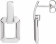 14K White Geometric Drop Earrings