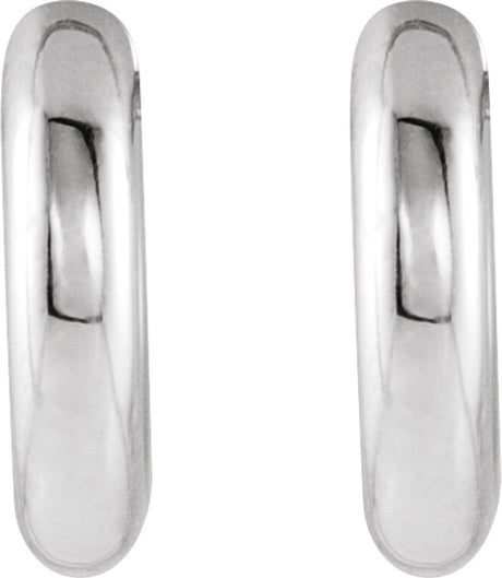 14K White Gold Hinged 12 mm Hoop Earrings