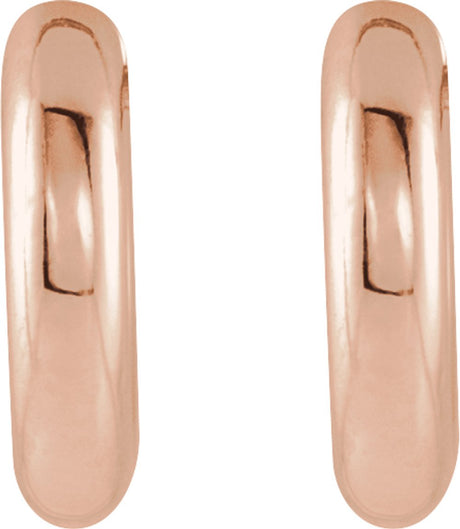 14K Rose Gold Hinged 12 mm Hoop Earrings