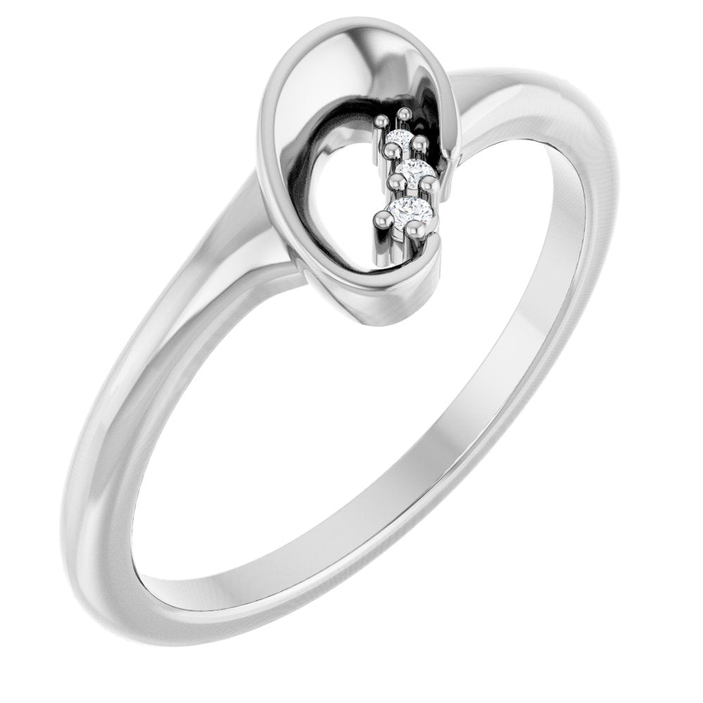 14K White .01 CTW Natural Diamond Ring