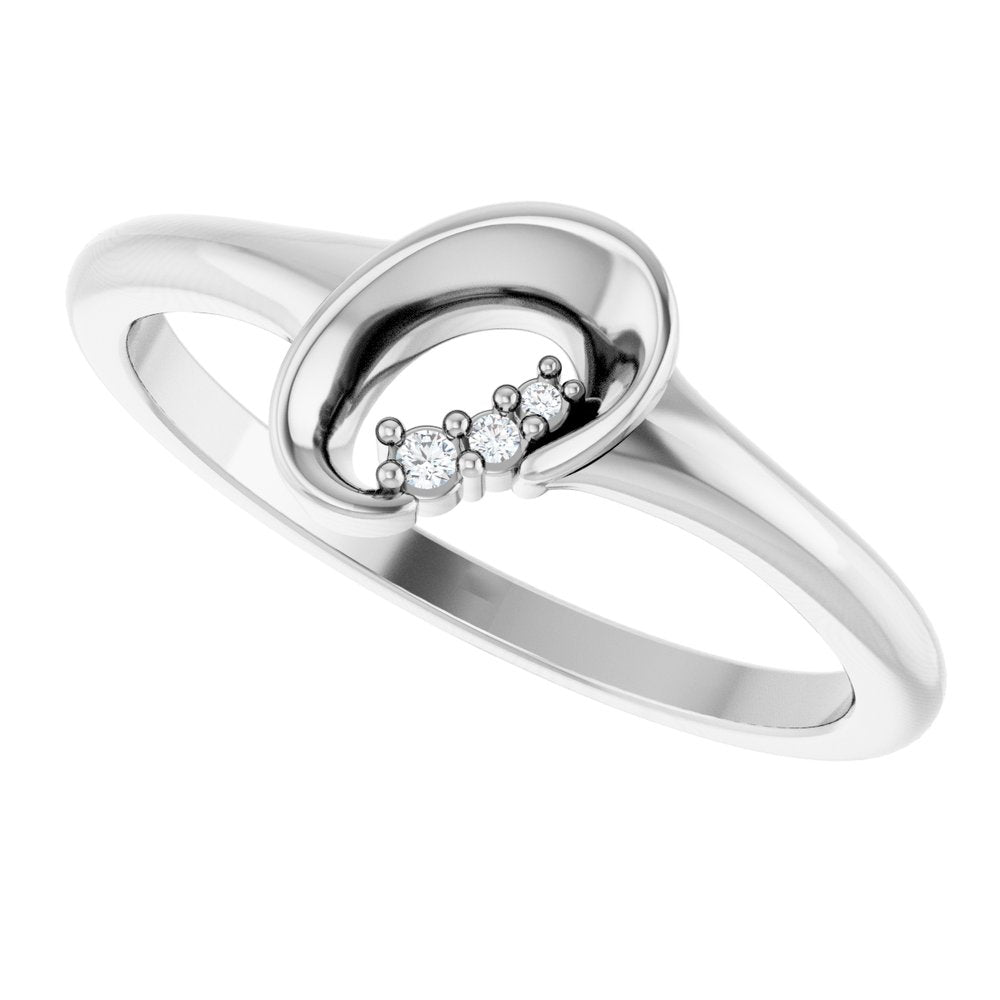 14K White .01 CTW Natural Diamond Ring