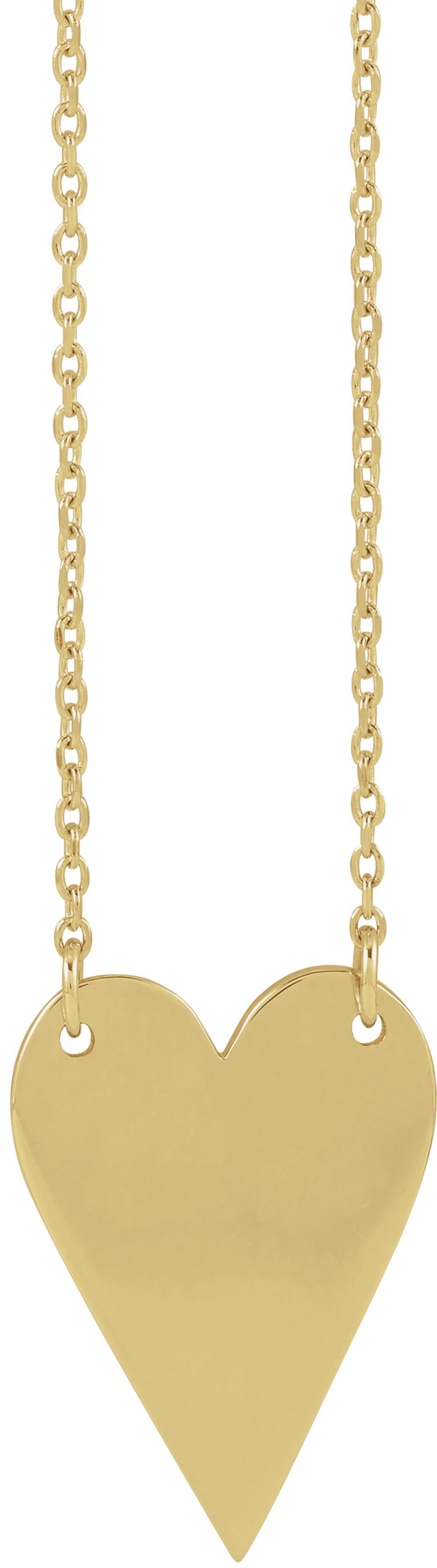 14K Yellow Engravable Heart 18" Necklace