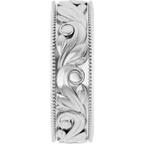 14K White 6.1 mm Milgrain Edge Floral Flat Band Size 7