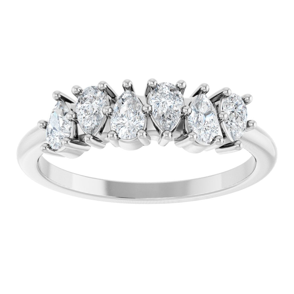 14K White 5/8 CTW Lab-Grown Diamond Anniversary Band
