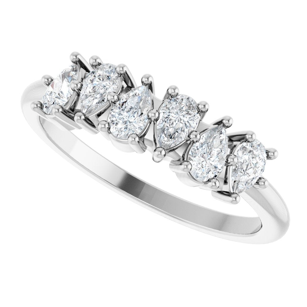 14K White 5/8 CTW Lab-Grown Diamond Anniversary Band