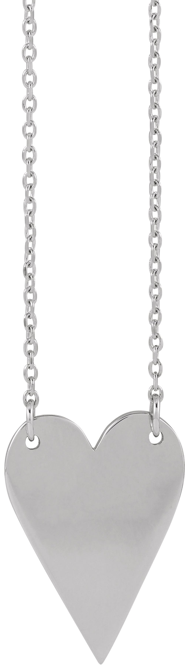 Sterling Silver Engravable Heart 18" Necklace