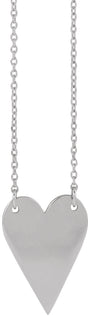 Sterling Silver Engravable Heart 18" Necklace