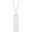 14K White 2024 Year Roman Numeral 16-18" Necklace