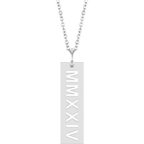 14K White 2024 Year Roman Numeral 16-18" Necklace