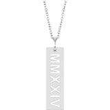 14K White 2024 Year Roman Numeral 16-18" Necklace