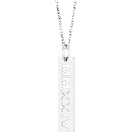 14K White 2024 Year Roman Numeral 16-18" Necklace