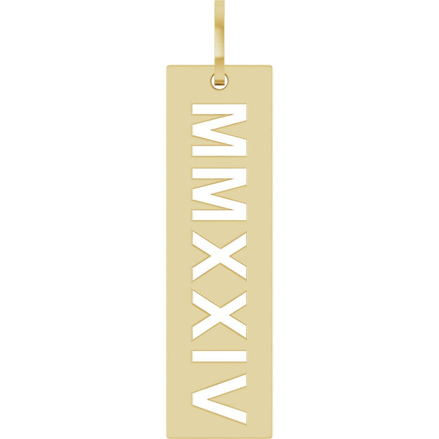 14K Yellow 2024 Year Roman Numeral Pendant