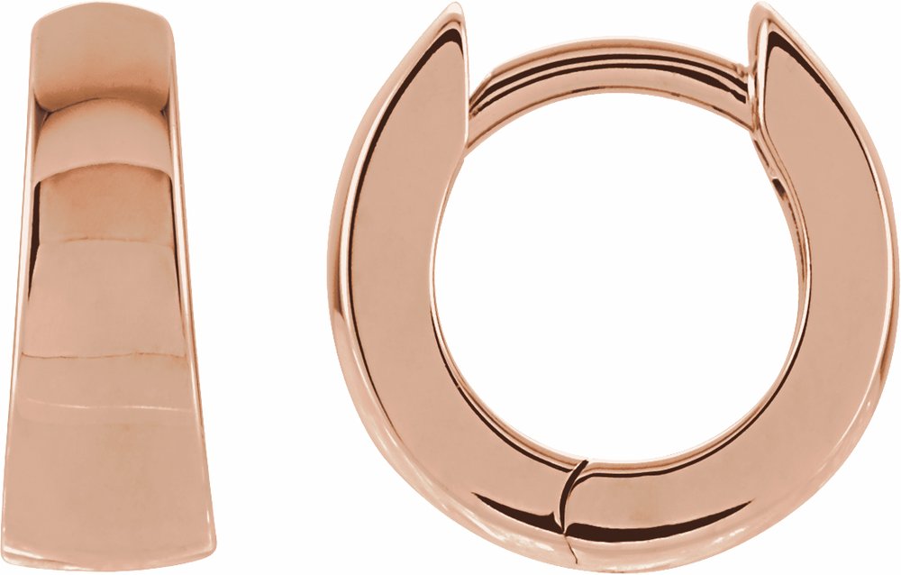 14K Rose Hinged 10.25 mm Hoop Earrings